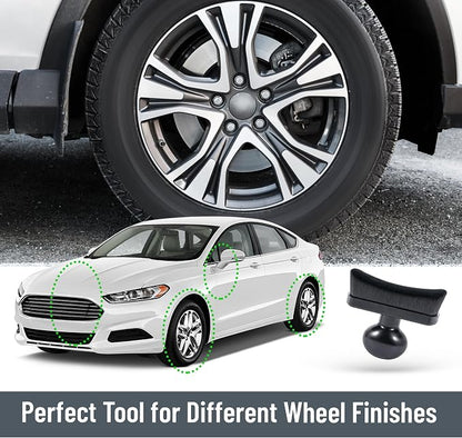 Car Tire Shine Applicator,Vegan Tire Shine Applicator with Curved Brush Head - Large Automotive Tire Dressing Applicator Brush with Storage Stand for Tire Detailing, 3.6 Inch Length -2pcs (Black)