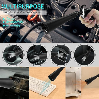 GOCCIDA Car Dry Cleaning Gun,Tornado Air Gun,High Pressure Air Blow Gun,Fast Interior Dryer Car Detailing Kit,Vortex Air Cleaning Tool for Car Detailing(2 Set Nozzle)