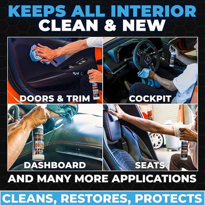 Interior Car Cleaner and Protectant Spray - Interior Detailer and Restoration for Seats, Upholstery, Dashboard, Vinyl, Trim & more - Automotive Detailing Spray for Cars, Motorcycle, RV