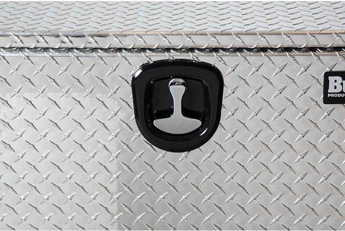 Buyers Products 1705153 Diamond Tread Aluminum Underbody Truck Tool Box, 14 x 12 x 30, Made in USA, .100 in. Thick, Corrosion Resistant, Locking Compression Latch, Secure Storage for Work Trucks