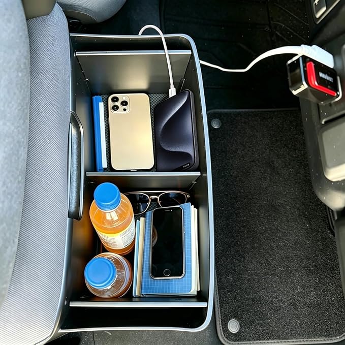 Center Console Hanging Organizer Box for Chevy Silverado/for GMC Sierra 1500 2019-2026 &for Silverado/Sierra 2500HD 3500HD 2020-2026,Jump Seat Accessories Fit Only Split-Bench Folding Seat