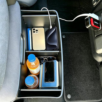Center Console Hanging Organizer Box for Chevy Silverado/for GMC Sierra 1500 2019-2026 &for Silverado/Sierra 2500HD 3500HD 2020-2026,Jump Seat Accessories Fit Only Split-Bench Folding Seat