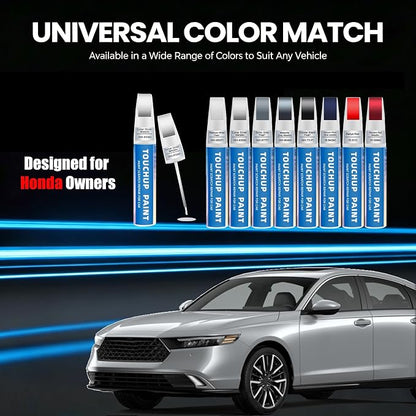 Lunar Silver Metallic(NH-830M) Touch Up Paint for Honda 2-in-1 Car Scratch Repair Pen for Rock Chips, Door Scratches & Paint Nicks Exact Color Match Quick Dry DIY Fix for Civic Accord CR-V