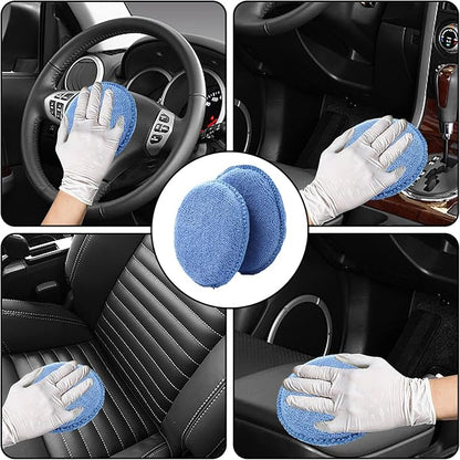 Fasmov Microfiber Applicator Pads Wax Applicator, 20 Pack Foam Applicator Pads Car Wash Sponge, Buffing & Detail Polishing Foam Pads for Car Cleaning and Fine Polishing (5" Diameter, Blue)