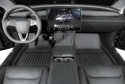 SUPER LINER Tesla Model 3 Floor Mats 2025 2026 2024 | Custom Fit All-Weather 8-Piece Set TPE Material | Tesla Model 3 Highland Floor Mats&Seatback Mats&Cargo Liner, Trunk&Interior Accessories