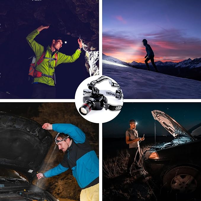 LIANXIN Emergency Car Kit with Jumper Cables Headlamp Car Safety Kits Pale | Roadside Car Emergency Kit Tow Straps, Tape Measure, Rainwear, Multi-tool Kit, Breakdowns Gifts for New Drivers
