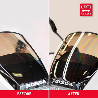 Griot's Garage Plastic All-in-One, Polish, Restore, and Protect Vehicle Lights, Gauges, B-Pillars, Windscreens and More, Ceramic Infused Protection, 16oz, 10872