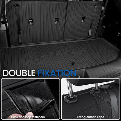 Floor Mats Set for 2027 Kia Telluride 7&8 Seats Gas Only, All Weather TPE Floor Liners Backrest Mat Trunk Mat Cargo Liner Accessories
