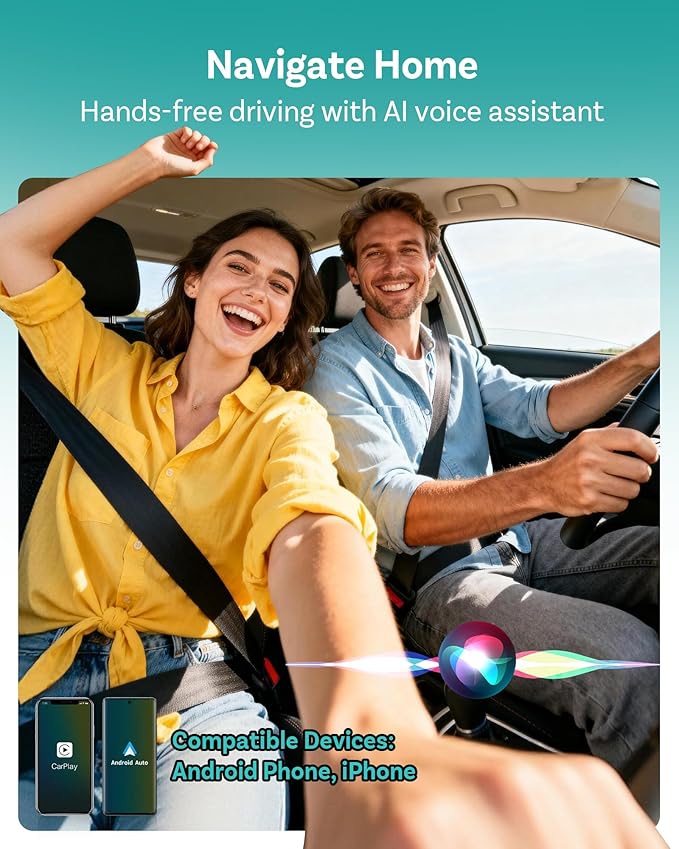 OTTOCAST Play2Video Ultra Wireless Apple CarPlay, AI Magic Box | Android Auto Adapter with WiFi 6, Bluetooth 5.4,Supports Factory Wired CarPlay
