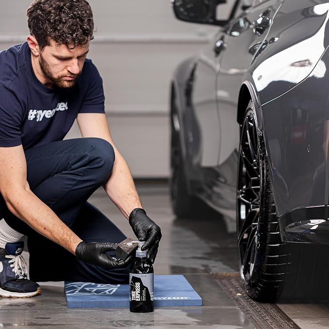 Gyeon Tire Express Satin‑Finish Tire Dressing Water Based UV Protection Self‑Cleaning Liquid, Long Lasting Factory‑Fresh Look Easy Wet Or Dry Application Deep Natural Tire Revitalizer, Exterior Use