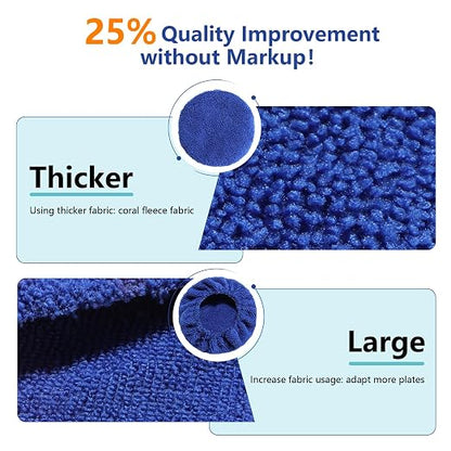 7 Pack Upgrade Car Windshield Cleaner Tool Bonnets, Microfiber Cloths for Inside Windshield Cleaning Tool Pads, Interior Windshield Cleaner Tool Replaceable Cleaning Bonnets, Fit 6.5”, Blue
