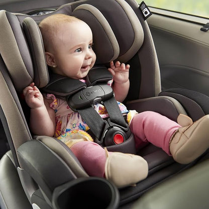 Safety 1st EverSlim 4-in-1 Convertible Car Seat, SecureTech Chest Clip, Ultra-Slim, 4-Mode Infant to Booster, Baby Car Seat, 5-100 lbs, Memory Foam, Fiddlehead