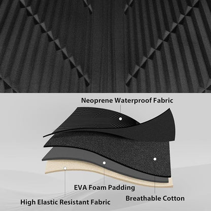 CAR PASS Waterproof Car seat covers Front Seats covers Neoprene Wetsuit, All-Weather Non-Slip Durable, Universal Fit for SUV Sedans Trucks Vans Automotive, Armrest Airbag Compatible, 3D Emboss 2 Black