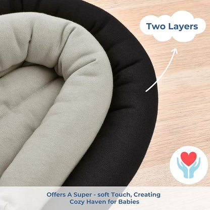COOLBEBE Upgraded 2-in-1 Babybody Supports for Newborn Infant - Extra Soft Breathable Car Seat Insert Cushion Pad, Perfect for Carseat, Stroller, Swing, Bouncer, Black