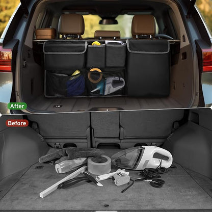 XHRING Car Trunk Organizer Backseat Hanging Storage Bag for Toyota Rav4 4Runner Sienna Highlander Corolla Cross Sequoia Venza Yaris SE XSE LE Hybrid XLE Limited Platinum SUV Accessories 2000-2025 2026