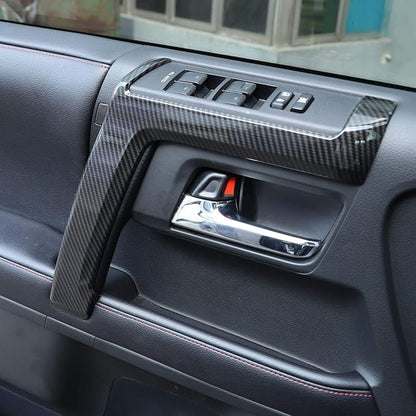 Voodonala for 4Runner Carbon Fiber Inner Door Handle Door Pull Cover Trim Cover Decoration Garnish for Toyota 4Runner Interior Accessories 2010-2025+ 4pcs