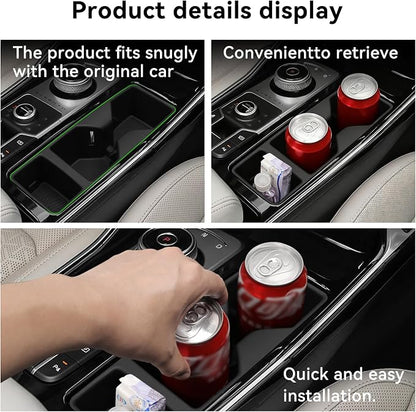 smabee Center Console Cup Holder Compatible with Kia Sorento 2021-2025 2026 Accessories TPE Drinks Holder Box Organizer Car Interior Black