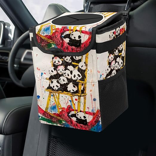 Car Trash Can – Multi-Purpose, Lightweight and Portable with Durable Water-Resistant Coating, No Installation Required, Practical and Ample Capacity, Variety of Colors.Red Panda