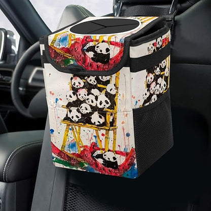 Car Trash Can – Multi-Purpose, Lightweight and Portable with Durable Water-Resistant Coating, No Installation Required, Practical and Ample Capacity, Variety of Colors.Red Panda