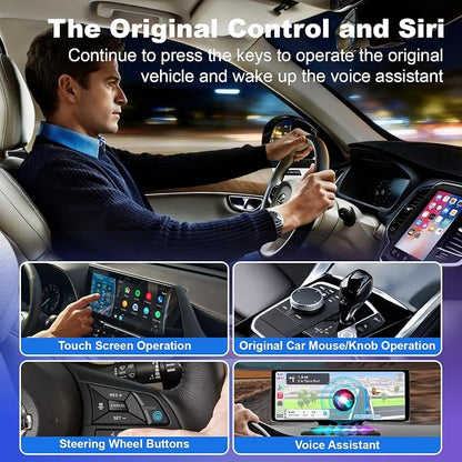2026 Upgraded Mini Bluetooth 2-in-1 Plug & Play Car Audio Adapter, Wireless Android Auto Adapter, Car Play Wireless Adapter, Fast Auto-Connect Compatible with iPhone iOS 10+ & Android 11+ Cars