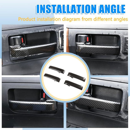 ABS Carbon Style Car Inner Door Handle Decoration Cover Trim Fit for Toyota Tundra/Sequoia 2007-2021 Interior Car Accessories