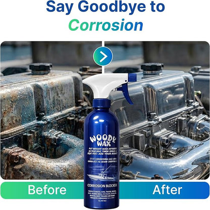 Woody Wax Boat Spray, Non-Skid Deck Wax & Professional Metal Restorer, All-In-One Marine Protection for Decks, Hulls & Towers, No-Buff Formula Against Corrosion, Saltwater & UV Damage, 16 Oz