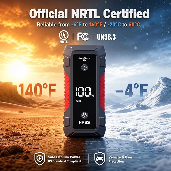 H50 Jump Starter - 5000A Jump Starter Battery Pack for Up to 10.0L Gas and 8.0L Diesel Engines, 12V Car Battery Jumper Starter Portable with 3.0" LCD Display, Jump Box