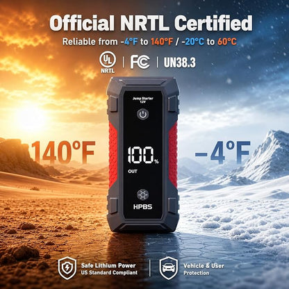 H50 Jump Starter - 5000A Jump Starter Battery Pack for Up to 10.0L Gas and 8.0L Diesel Engines, 12V Car Battery Jumper Starter Portable with 3.0" LCD Display, Jump Box