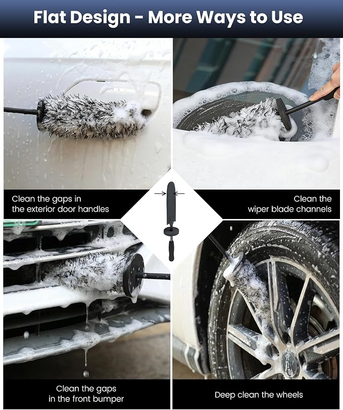 9Pcs Wheel Brush, Tire Brushes for Cleaning Tires, Durable Rim Brush & Car Wheel Brushes for Cleaning Wheel and Tire, Car Detailing Brush for Cars, Trucks, RVs, Motorcycles, Room, Corner