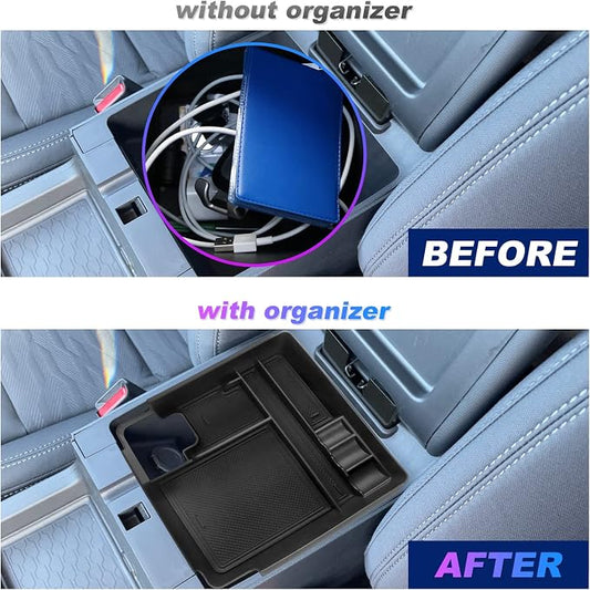 SXCY Console Tray for 2022-2023 Nissan Frontier, Armrest Console Organizer & Storage Box, Black ABS Plastic