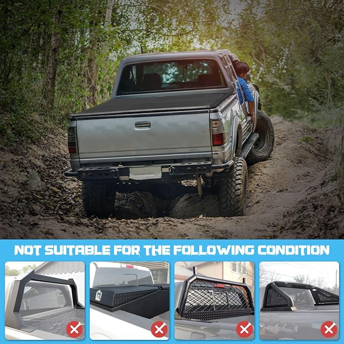 Truck Bed Tonneau Cover Compatible with Ford Super Duty 6.8 ft Standard Box, 1999-2026 F250 F-250 F350 F-350, Soft Roll Up Style