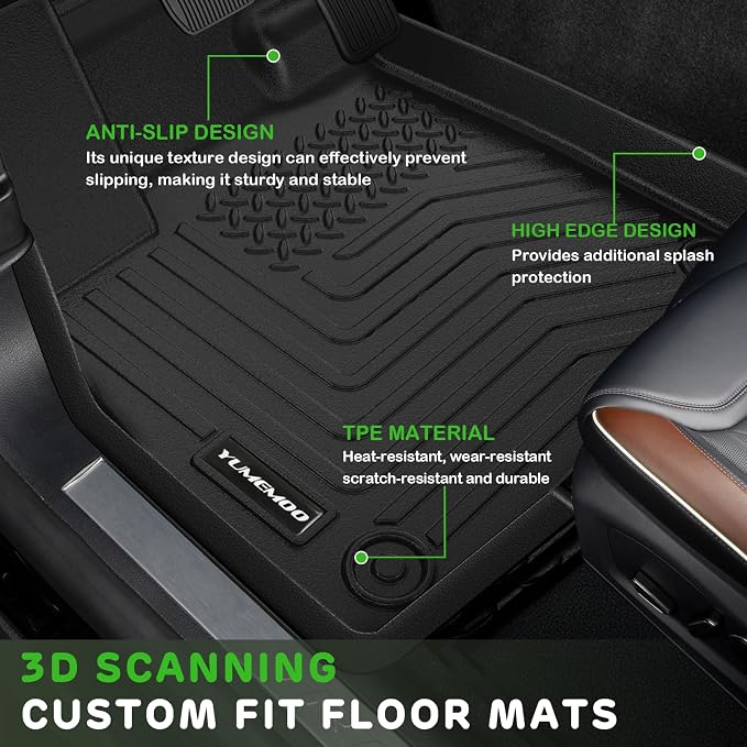 Floor Mats for 2021-2026 Nissan Rogue Upgrade Trunk Mat with Backrest Mat All Weather Floor Liners TPE Rubber Cargo Liner Fit for 2026 Nissan Rogue Anti-Slip Full Set Automobile Mats Accessories