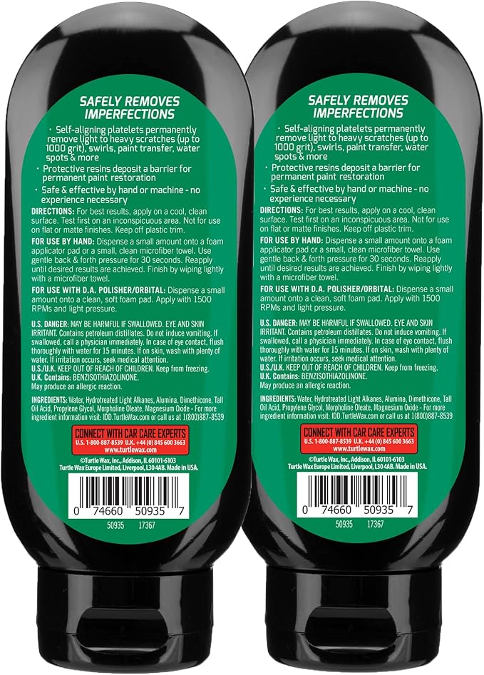Turtle Wax Scratch Repair and Renew, Car Scratch Remover, Tackles Swirl Marks, Paint Transfer, Headlight Oxidation, Water Spot Remover for Cars, Safe for All Paint Colors, 7oz (Pack of 2)