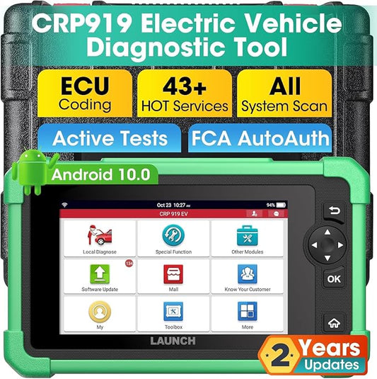 Launch X431 CRP919 EV 2026 Bidirectional Scan Tool, for Electric Vehicles New Energy Cars, All-in-One Full System Diagnostic Scanner, 43+ Reset, ECU Coding, CANFD&DOIP, FCA AutoAuth, 2Yrs Free Update