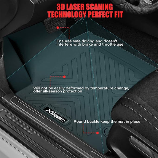 Floor Mats & Trunk Mat for 2020-2024 2025 Kia Soul All Weather TPE Protection Floor Liners Full Set with Cargo Liner for 2020 2021 2022 2023 2024 Kia Soul Accessories (Lower Floor of The Trunk)