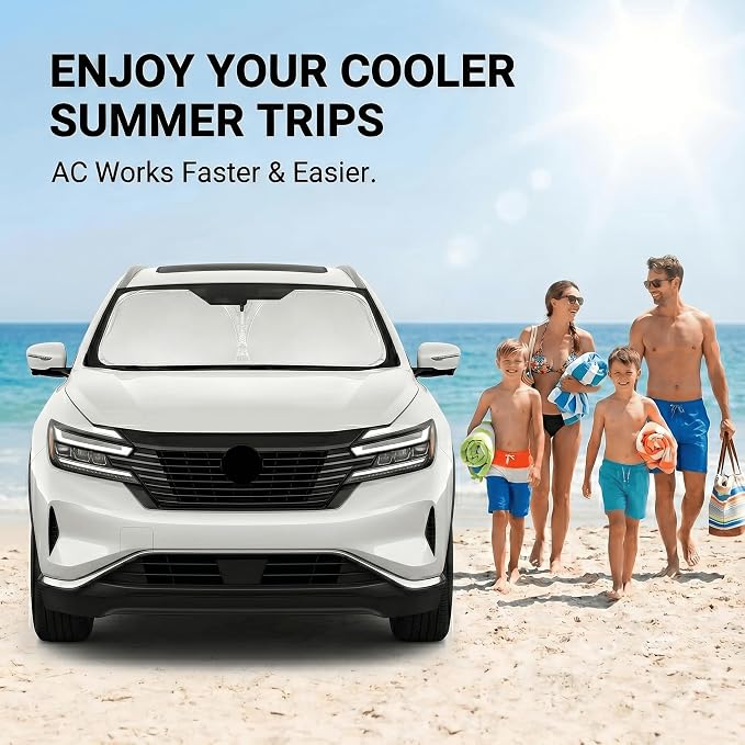 Windshield Sun Shade for Nissan Murano 2025 2026 Sunshade Front Window Shade Custom Fit Murano Accessories Sun Visor Foldable Shade Blocks UV Rays Accessories