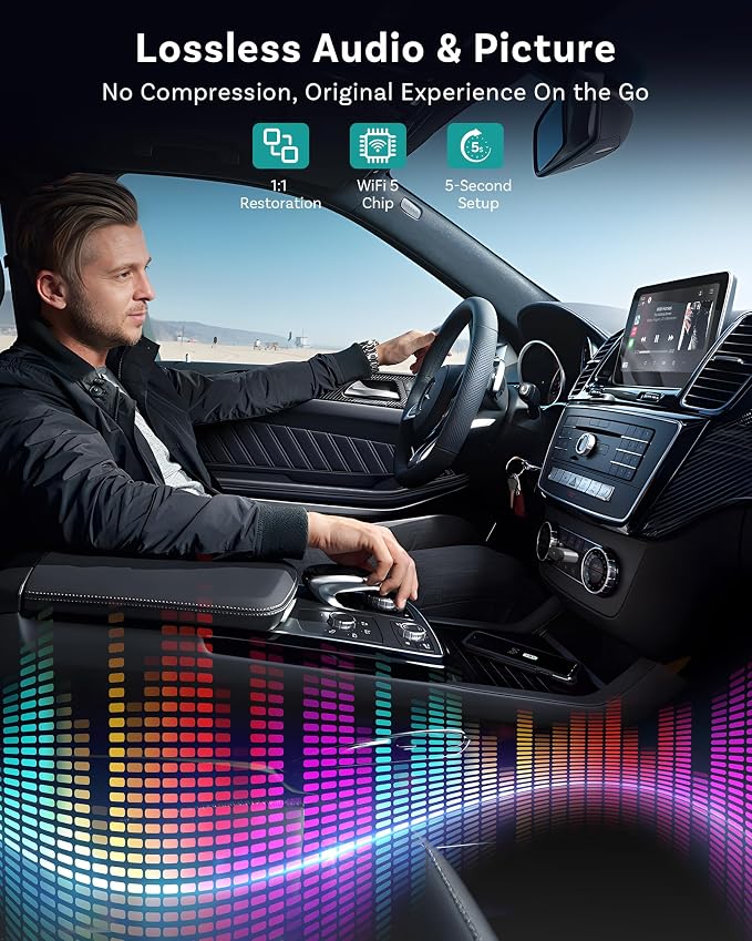 OTTOCAST Mini Nova Wireless CarPlay Adapter Convert Wired to Wireless CarPlay Fast Auto Connect, Plug & Play 2 in 1 Mini Dongle for Factory Wired CarPlay/Android Auto Cars