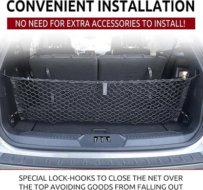 Envelope Style Trunk Mesh Cargo Net for Ford Explorer Base ST XLT 2020-2024 - Car Accessories - Premium Trunk Organizers and Storage - Cargo Net for SUV - Vehicle Carrier Organizer for Ford Explorer