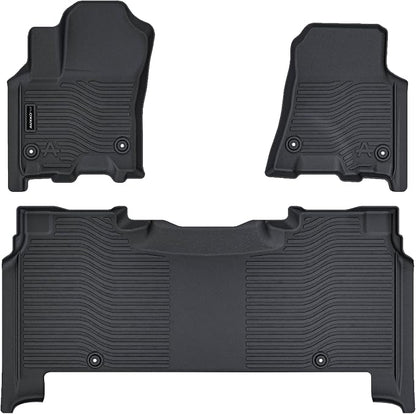 AUXKO All Weather Floor Mat Fit for 2026 2025 Dodge Ram 1500 Crew Cab 5 Seat 2nd Row with Under Seat Storage Box TPE Liner Accessories All Season Guard Odorless Anti-Slip Black