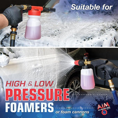 AIM Chemicals Car Wash - High Foam Formula Car Shampoo, Professional Car Wash Shampoo Compatible with Ceramic Coatings - Ideal for Foam Guns - Streak-Free Finish for Detailing - 1 Quart