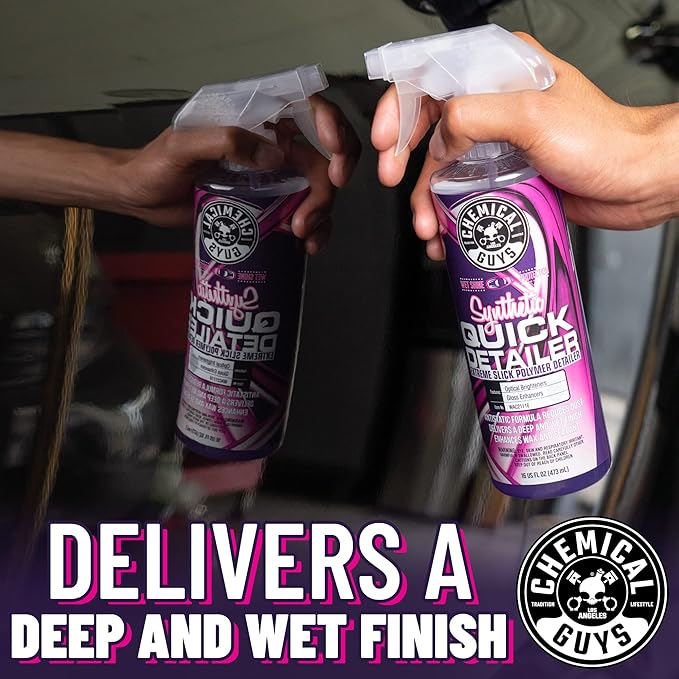 Chemical Guys Synthetic Quick Detailer – High Gloss Quick Detailer Spray, Safe for Cars, Trucks, SUVs, Motorcycles and RVs, Remove Dust, Fingerprints & Smudges, Enhances Shine & Protection, 16 fl oz