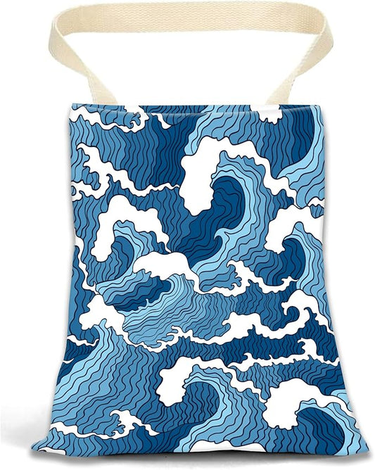 Car Garbage Can, Hanging Car Trash Can Bag for Back Seat Organizer, Cute Blue Sea