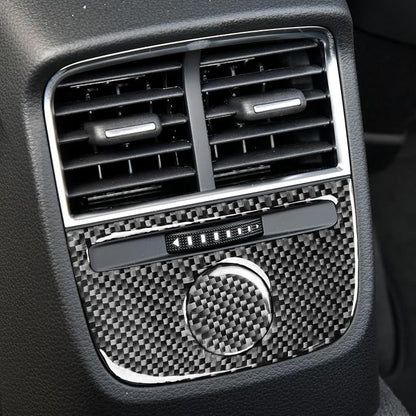 Real Premium Carbon Fiber Compatible with Audi A3 S3 RS3 8V 2013 2014 2015 2016 2017 2018 2019 Car Rear Center Console air Conditioning Vents Decor Cover Auto Interior Accessories Black