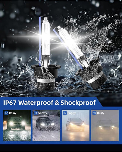 Sinoparcel D4S Xenon HID Headlight Bulbs - 8000K 35W High Low Beam 42402 66440 42402WX Replacement Lights- Pack of 2