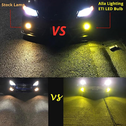 Alla Lighting 3800lm 886 898 881 LED Fog Light Bulbs Super Bright, 3000K Amber Yellow ETI 56-SMD 889 894 H27 Replacement (Off-road used only)