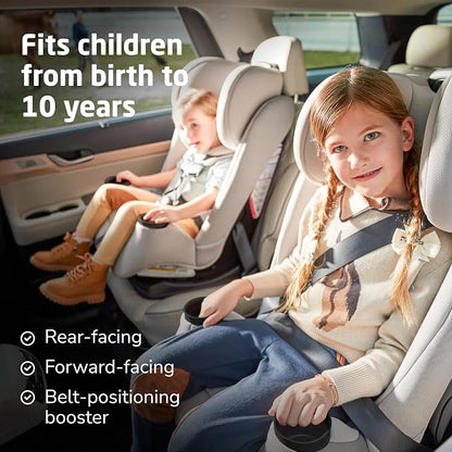 Maxi-Cosi Pria All-in-One Convertible Car Seat, Infant to Toddler Car Seat, Easy-Install Harness, Machine-Washable Cover, 5-100 lbs, Sea Salt