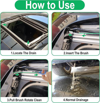 Auto Sunroof Drain Cleaning Tool, 120 Inch Flexible Tube Cleaning Brush, Drain Brush Extra Long Pipe Cleaners for Cars, Car Accessories, Car Sunroof Drain Hole Cleaner for Drains, Sewers, Windshields
