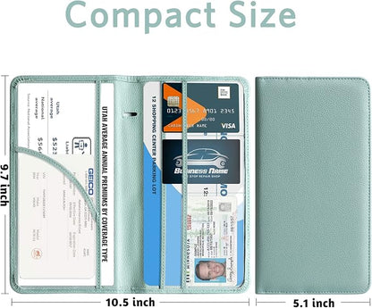 CoBak Car Registration and Insurance Holder - Vehicle Glove Box Car Organizer,Auto Truck Comparment Accessories Case with Magnetic Closure for Essential Document,Driver License,Cards