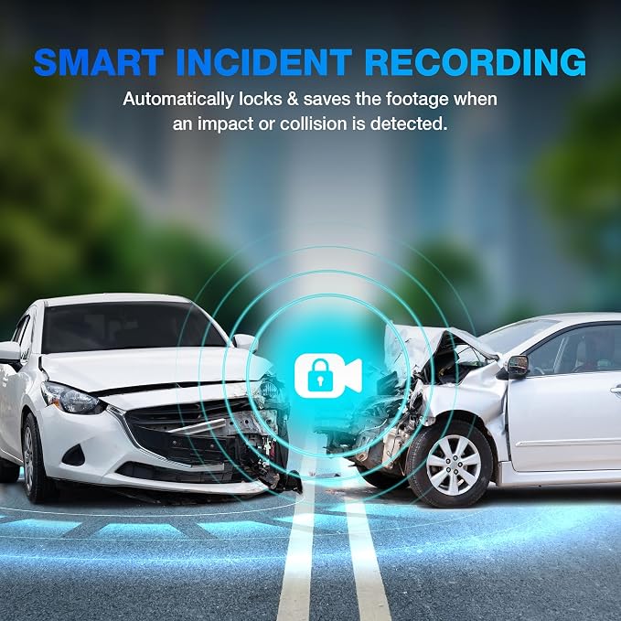 Type S T400 AI-Powered Driver Assistance 4K Dash Cam with ADAS, Collision Warnings, Lane and Pedestrian Detection, Vehicle Departure Reminders, Front Rear Smart Incident Video Surveillance, SD Card
