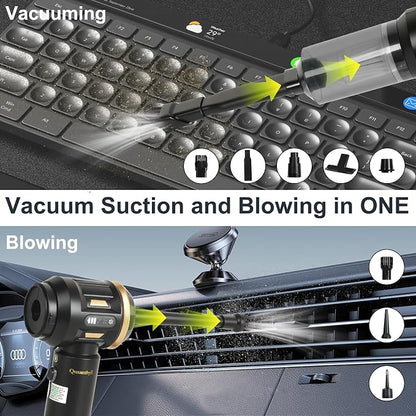 Handheld Car Vacuum Cleaner 17000Pa High Power, 3-In-1 Mini Car Vacuum Portable Cordless, 6000Mah Battery, 3-Speed Brushless Motor Powerful Handheld Vacuum Cordless with Led Light 3 for Home, Pet Hair